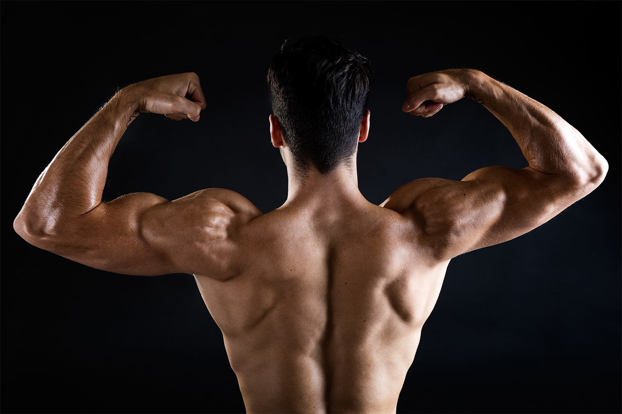 Body Building Pose African American Mans Back Isolated On White Stock Photo  - Download Image Now - iStock